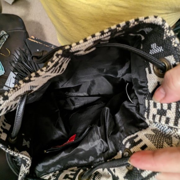 UnionBay backpack with tassels Faux leather pockets boho Union bay Ladies - Picture 4 of 5